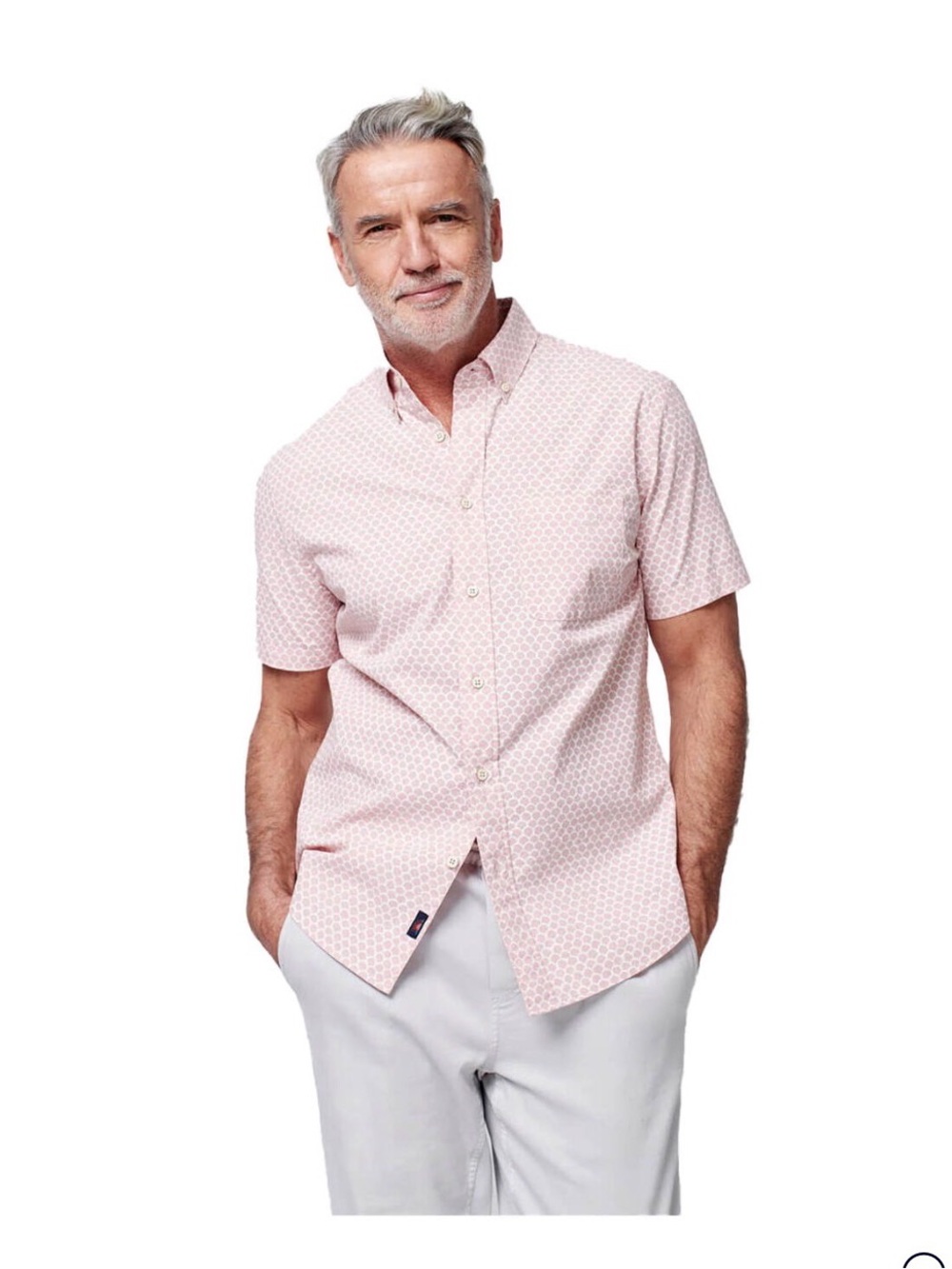 Faherty Men's Rose Fishscale Stretch Playa Short-Sleeve Shirt